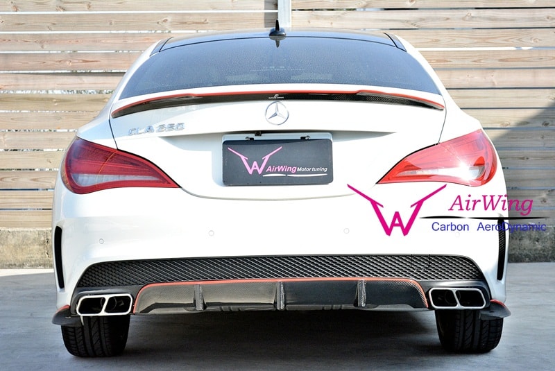 /Mercedes-Benz W117 CLA45 style carbon diffuser- big fin 3